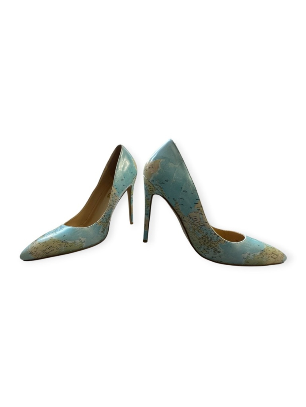 YCG Global Map Print Pointed Toe Pumps, Size 8, NWOT - Picture 9 of 13